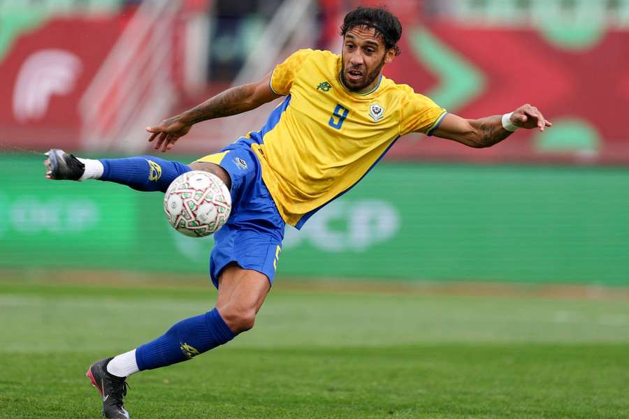 Aubameyang na partida com Moçambique