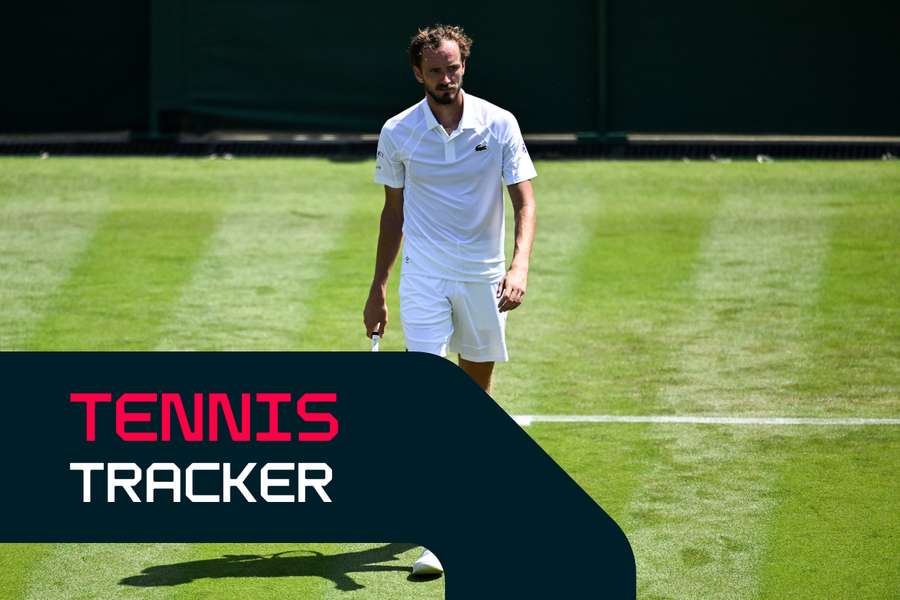 Medvedev in azione a Wimbledon all'inizio di questo mese