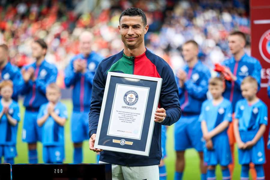 Ronaldo presented with Guinness World Record plaque