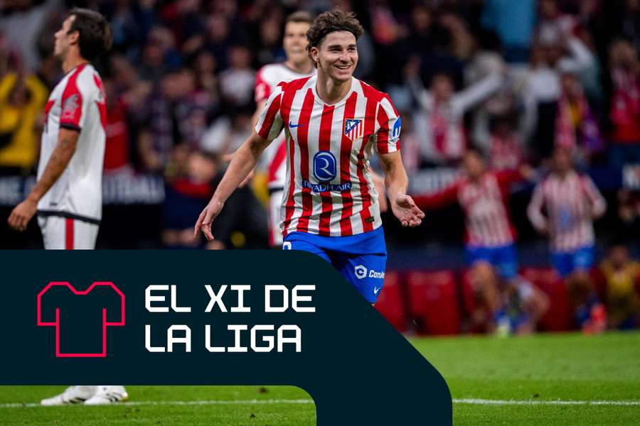 Julián Álvarez celebra un gol en el Metropolitano