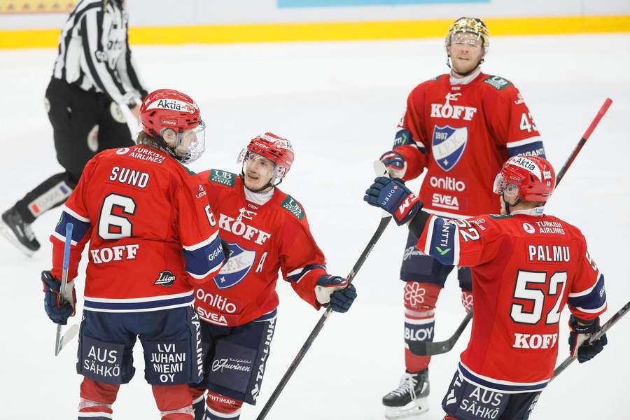 Petr Kodytek (second left) scored the only goal as HIFK beat Ilves Petr Kodytek (second left) scored the only goal as HIFK beat Ilves