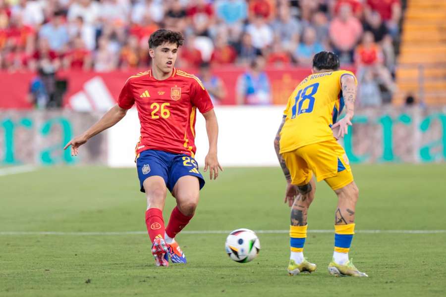 Pau Cubarsí, lors du match Espagne-Andorre