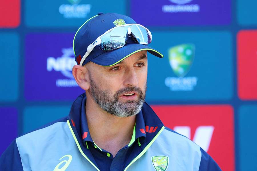 Nathan Lyon speaks to reporters outside the Adelaide Oval on Tuesday. Nathan Lyon speaks to reporters outside the Adelaide Oval on Tuesday.