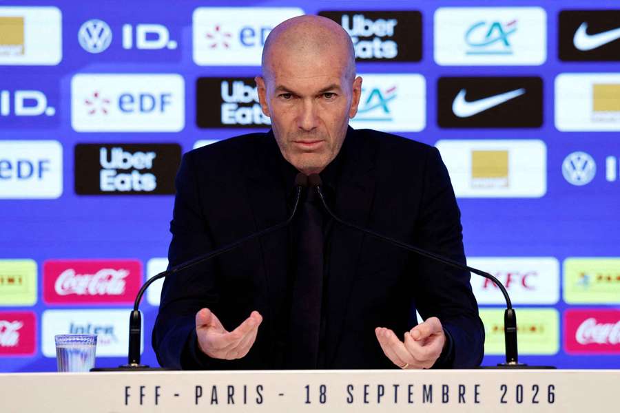 France coach Zinedine Zidane during a press conference France coach Zinedine Zidane during a press conference
