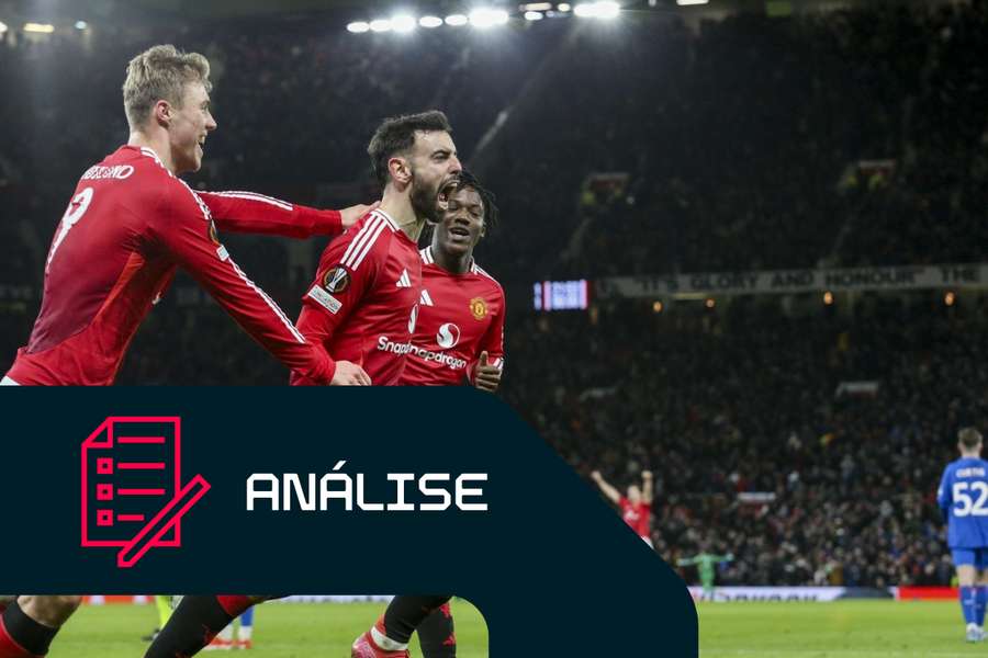 Bruno Fernandes celebra pelo Manchester United