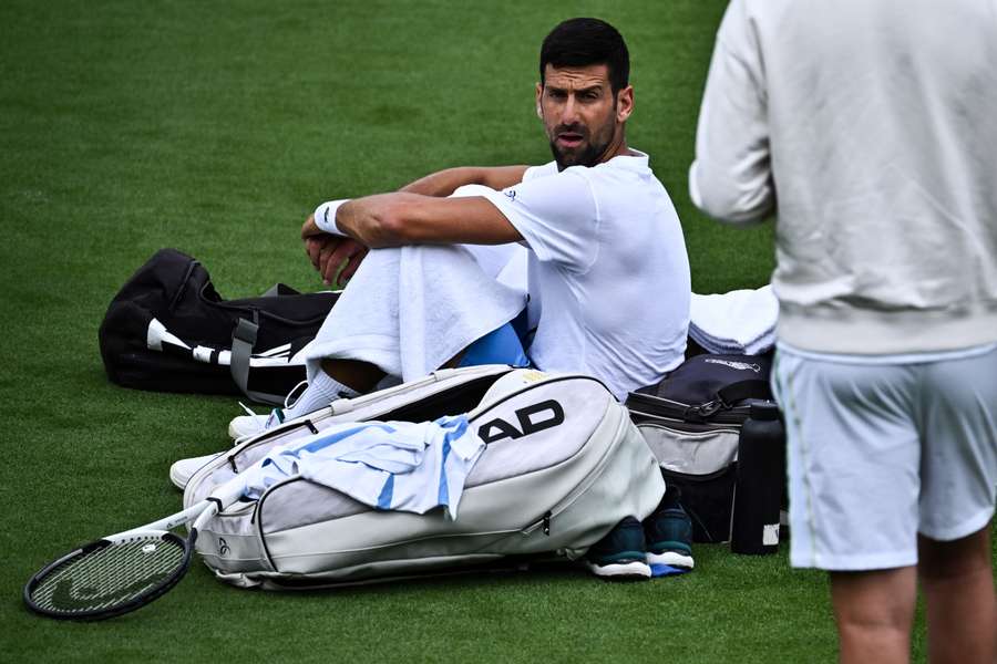 Djokovic durant un entraînement il y a quelques jours.