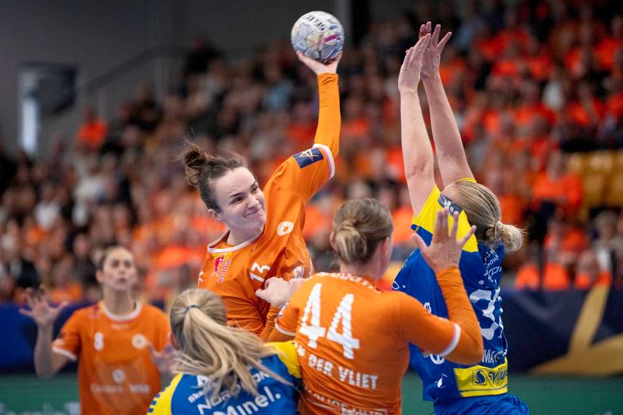 Odense's Anna Vyakhireva attempts a shot on goal during the clash against Storhamar Handball