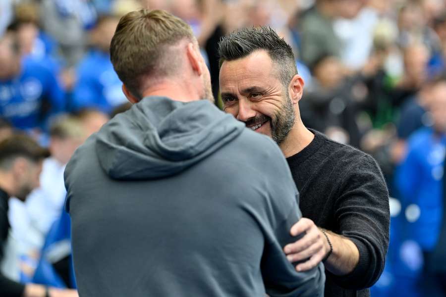 De Zerbi (R) is looking to tweak his Brighton side