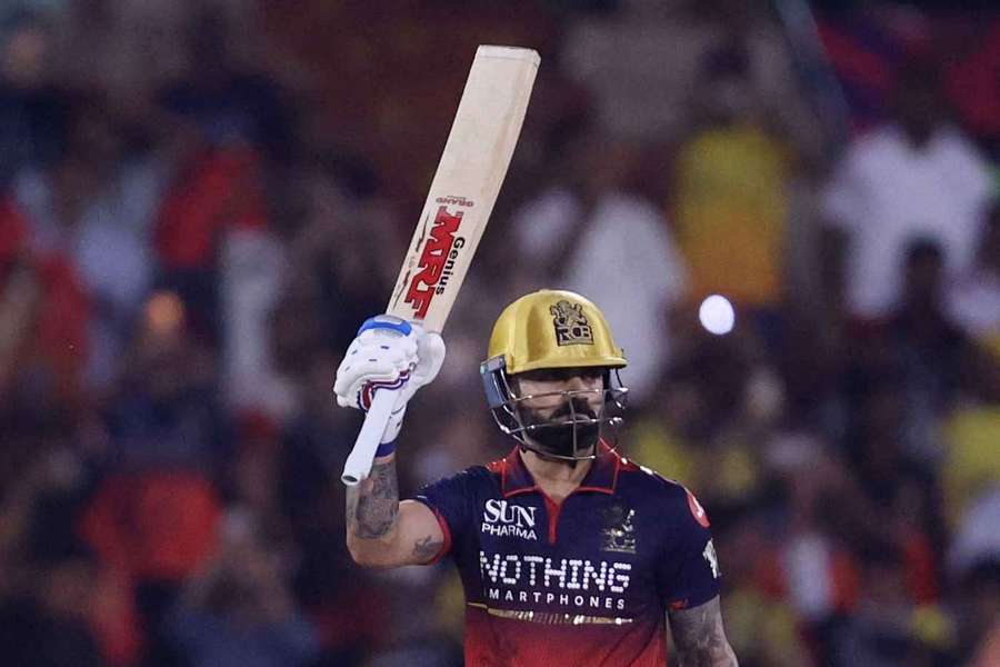 Virat Kohli celebrates his century