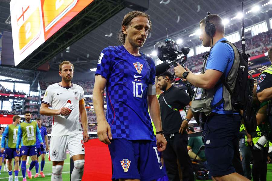 Luka Modric beim Gang in die Kabine Luka Modric beim Gang in die Kabine