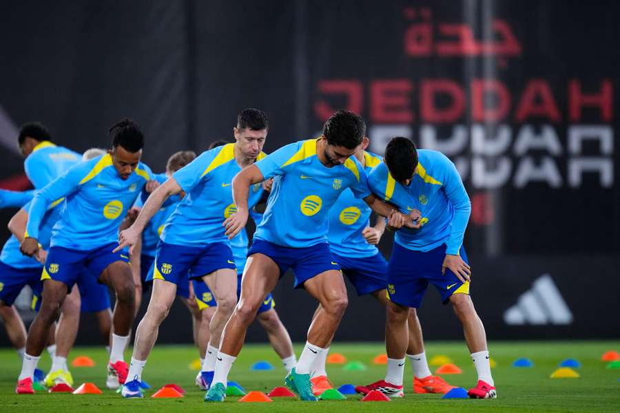 El Barça, durante un entrenamiento