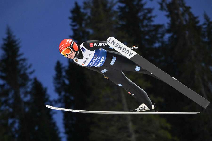 Die deutsche Ski-Springern Selina Freitag bei der WM in Trondheim