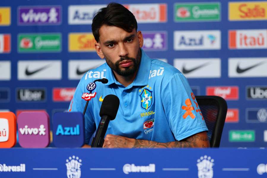 Brazil's Lucas Paqueta during the press conference Brazil's Lucas Paqueta during the press conference