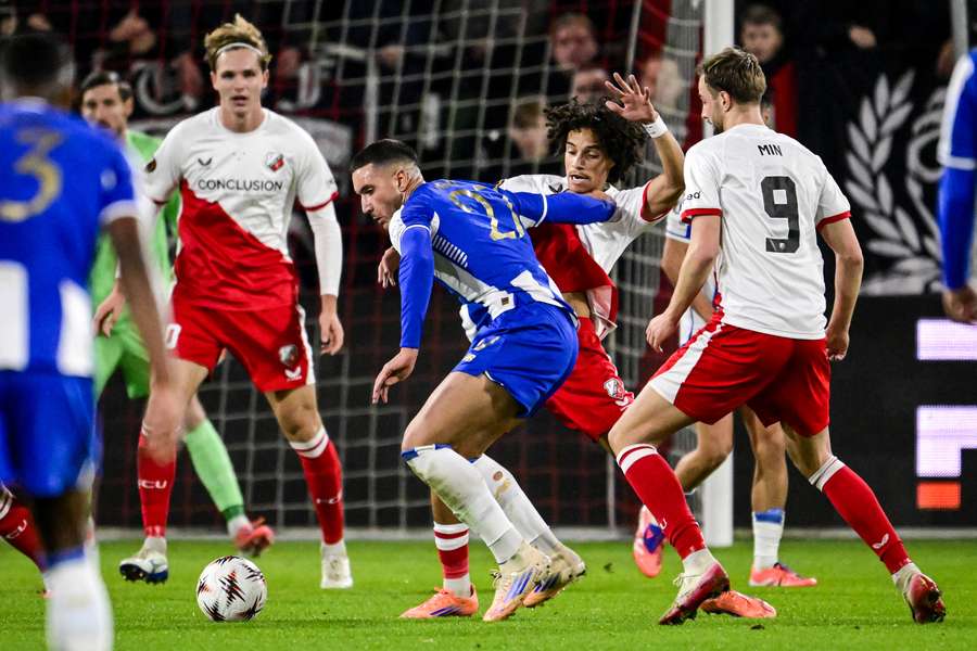 FC Porto's Deniz Gul battles with Gjivai Zechiel of FC Utrecht FC Porto's Deniz Gul battles with Gjivai Zechiel of FC Utrecht