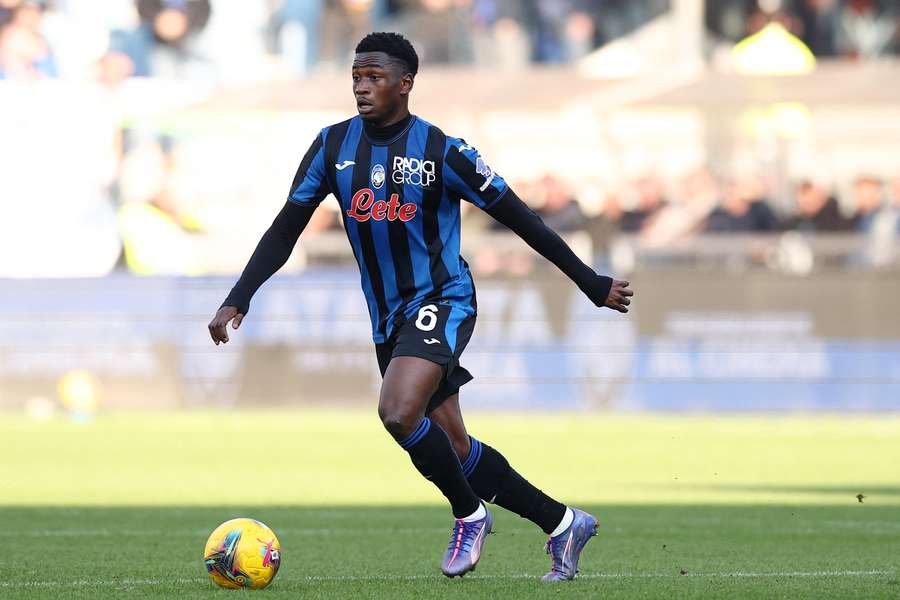 Ibrahim Sulemana in action for Atalanta back in February