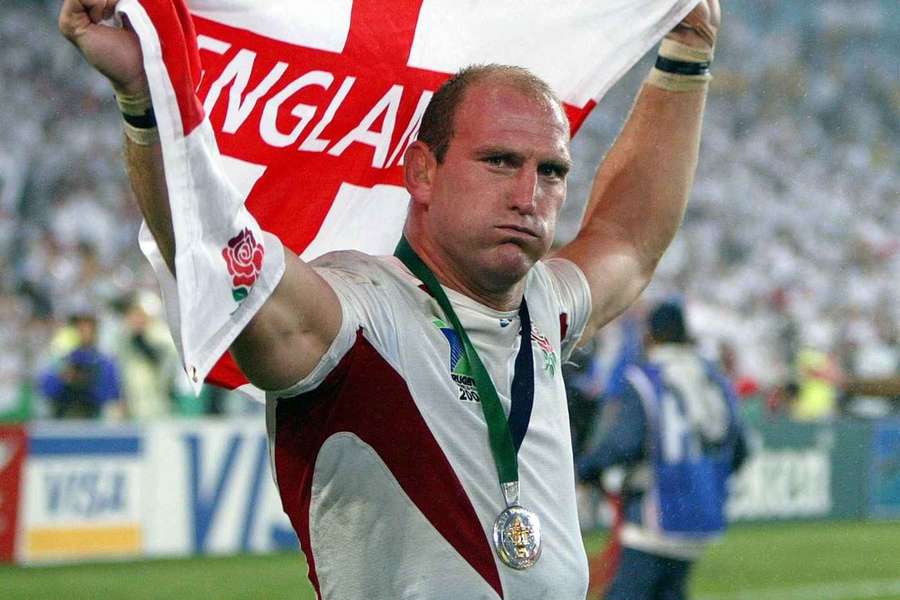 Lawrence Dallaglio celebrates after winning the World Cup in 2003 Lawrence Dallaglio celebrates after winning the World Cup in 2003