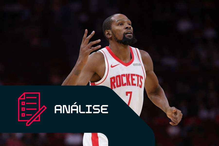 Kevin Durant antecipado com os Rockets