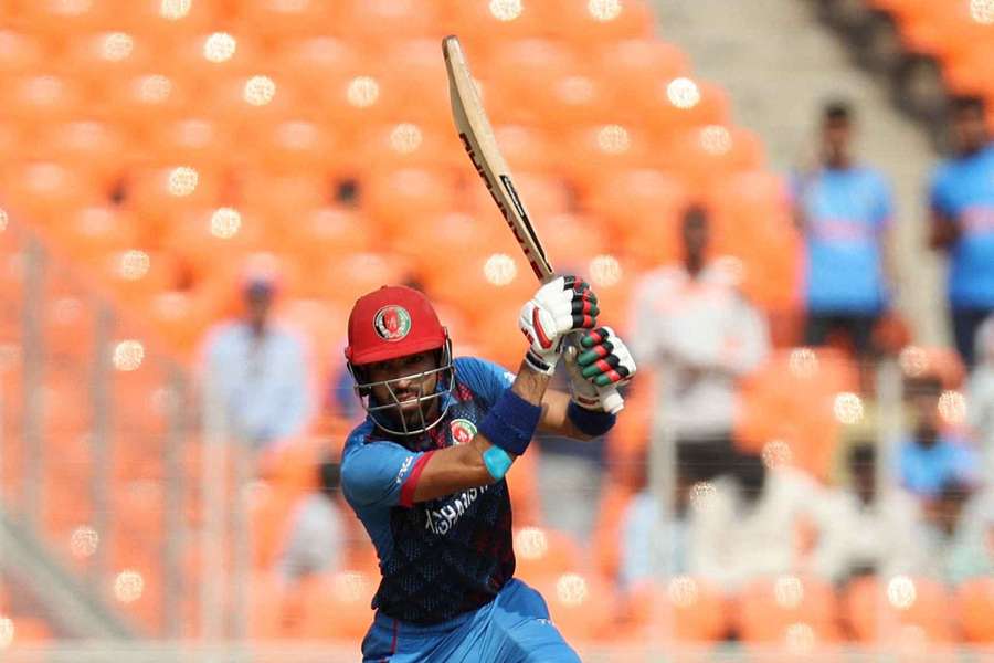 Afghanistan's Ibrahim Zadran in action