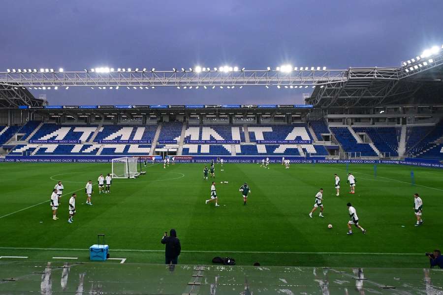 Italy's players training at Bergamo Stadium ahead of facing Northern Ireland