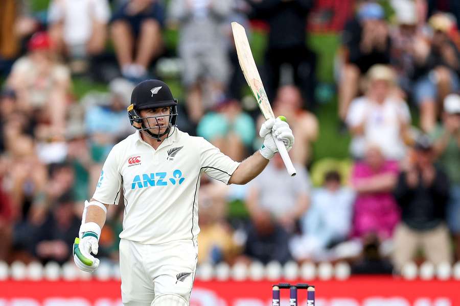 New Zealand's Tom Latham celebrates