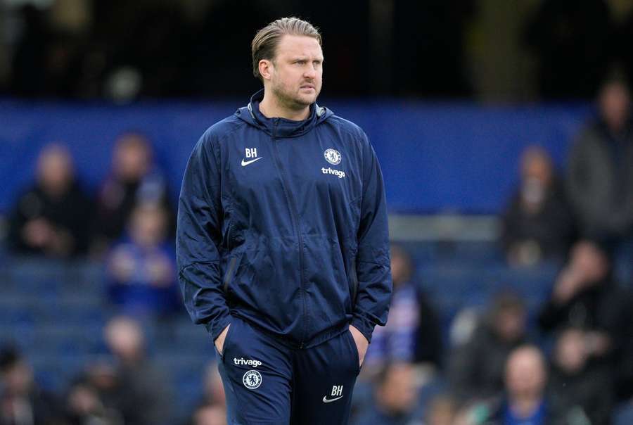 Björn Hamberg in zijn rol als assistent-coach bij Chelsea, april 2023