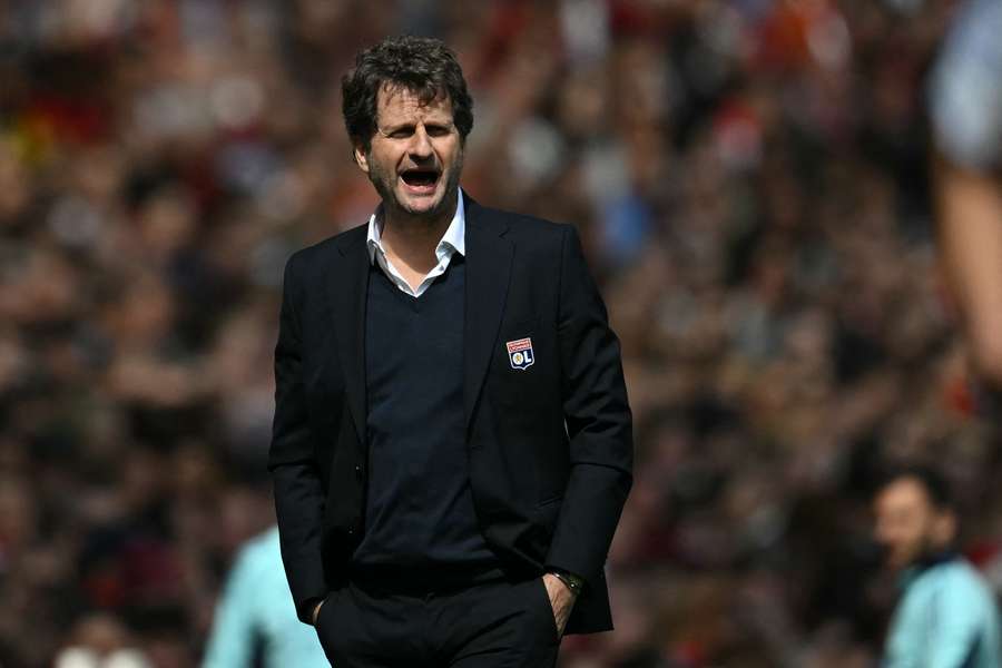 Joe Montemurro looks on during Lyon's UEFA Women's Champions League semi-final against Arsenal last month.