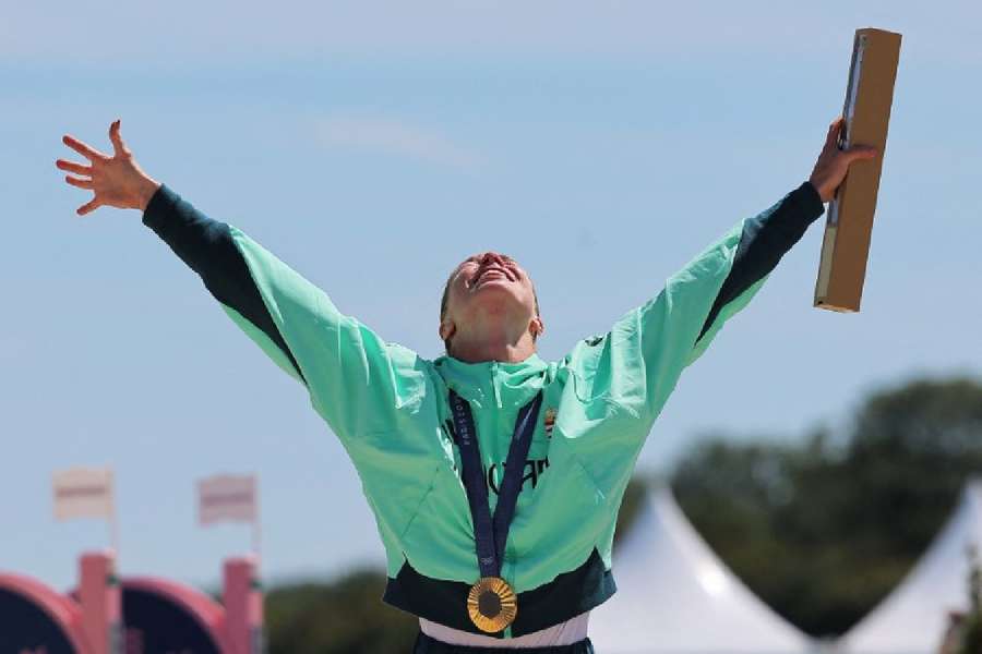 Michelle Gulyas celebrates her victory