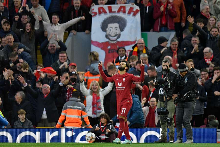 Salah, un ídolo para los aficionados del Liverpool