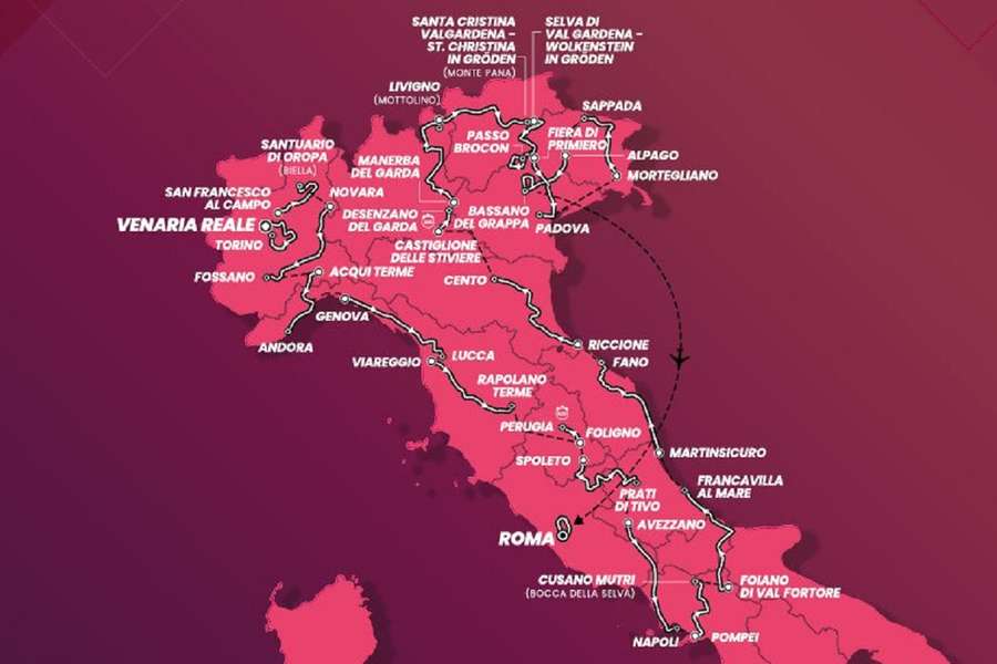 Ronde van Italië in 2024 vol met loodzware beklimmingen