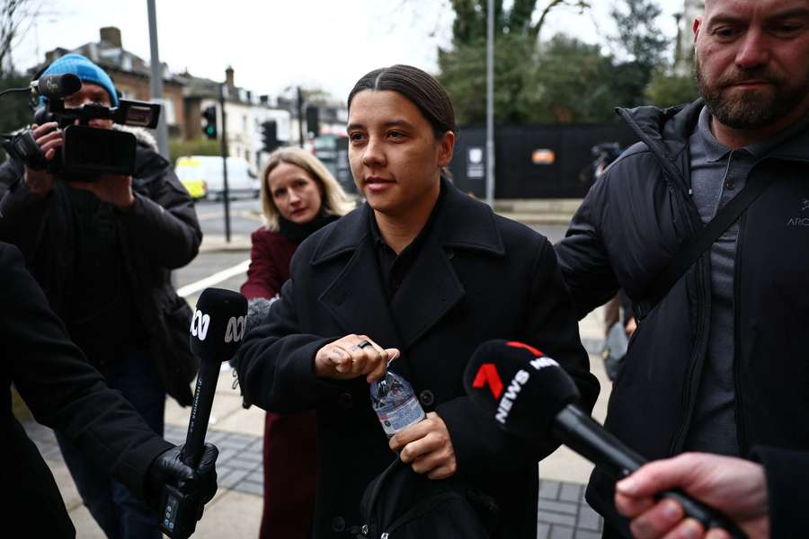 Chelsea and Australia striker Sam Kerr arrives at Kingston Crown Court