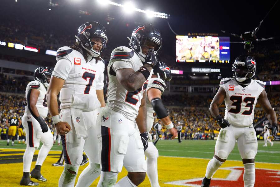 Die Houston Texans feiern einen ihrer Touchdowns beim NFL-Playoff-Sieg am Montag.