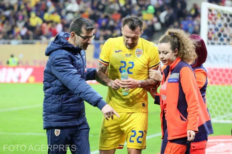 Vasile Mogoș s-a accidentat în amicalul cu Irlanda de Nord