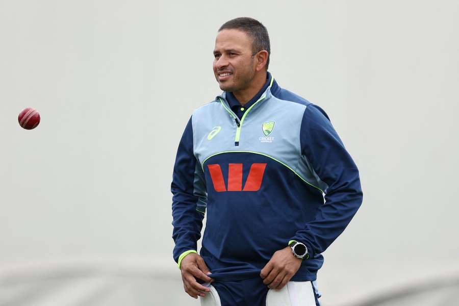Usman Khawaja trains for his farewell Test on Thursday.