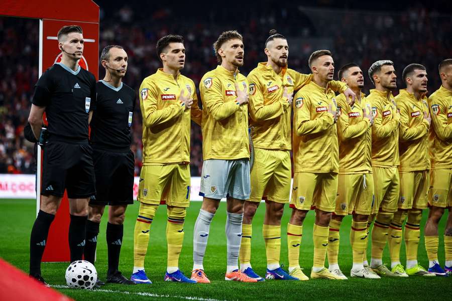 Echipa României înainte de meciul cu Turcia Echipa României înainte de meciul cu Turcia