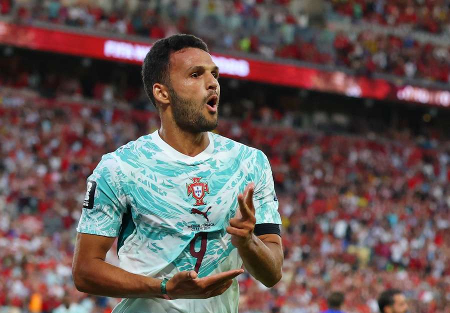 Goncalo Ramos celebrates his winner for Portugal Goncalo Ramos celebrates his winner for Portugal