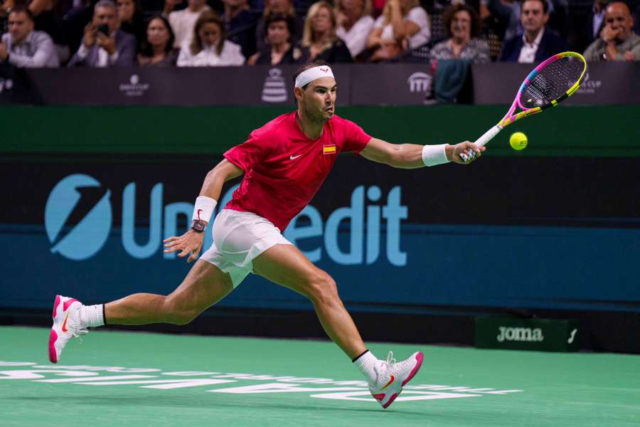 Nadal, durante su partido ante Van de Zandschulp en Málaga