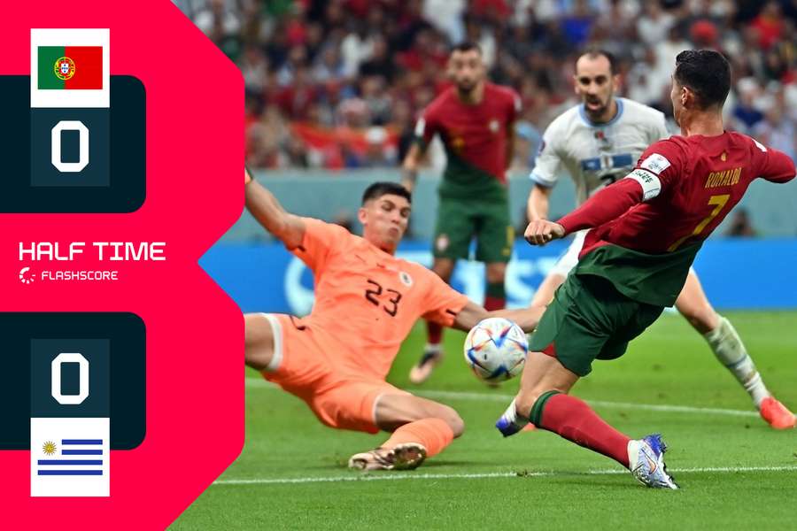 Portugal en Uruguay staan halverwege nog op 0-0