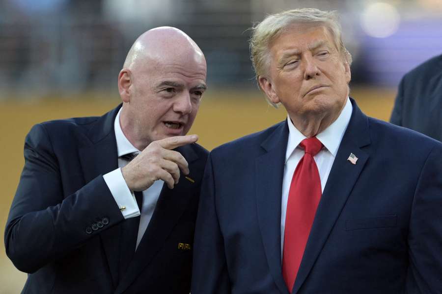 Gianni Infantino speaks with Donald Trump at the World Cup final Gianni Infantino speaks with Donald Trump at the World Cup final