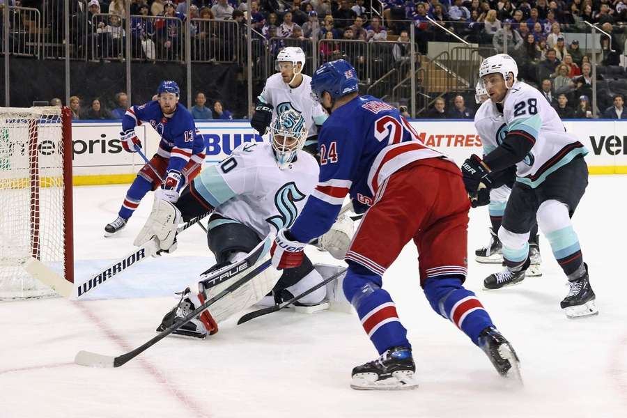 Kampen mellem New York Rangers og Seattle Kraken.