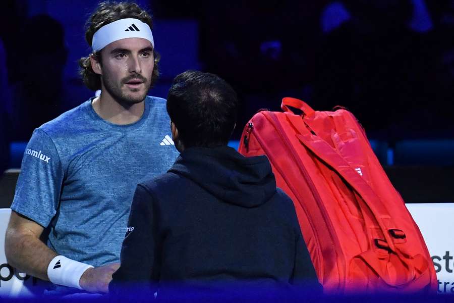 Stefanos Tsitsipas retired from his second match at the ATP Finals
