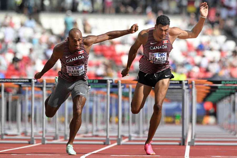 Damian Warner and Pierce Lepage are battling for top-spot in the decathlon Damian Warner and Pierce Lepage are battling for top-spot in the decathlon
