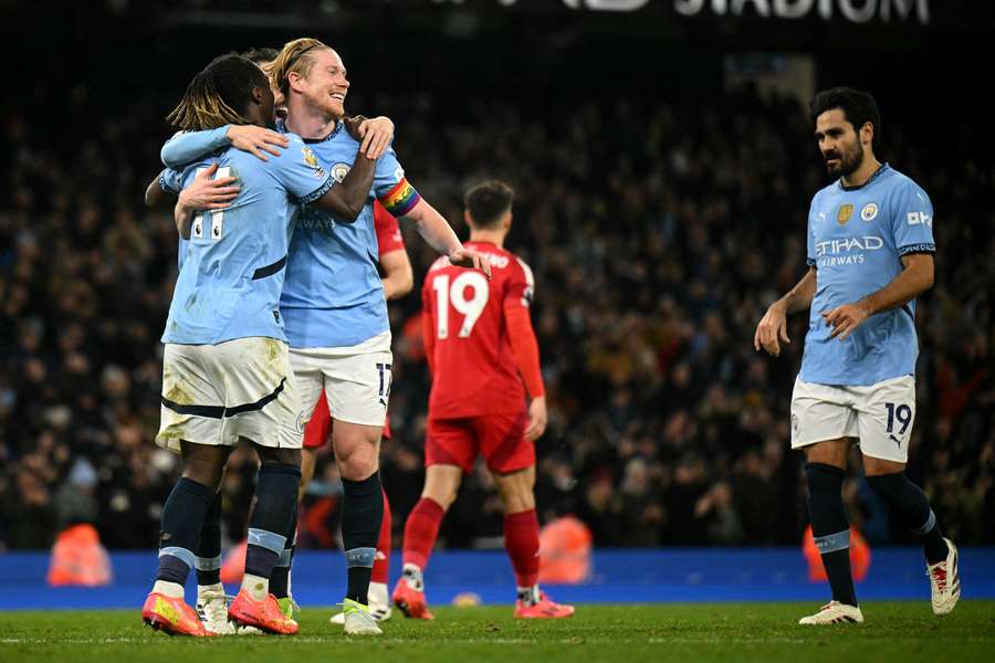 Les Citizens célébrant le but du 2-0.
