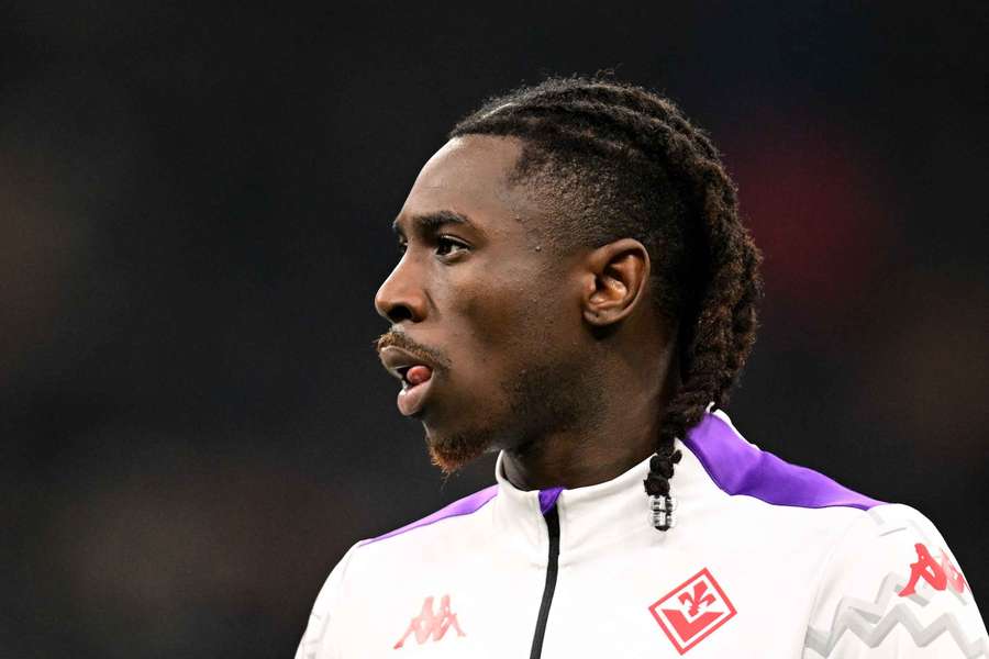 Fiorentina's Moise Kean before the match