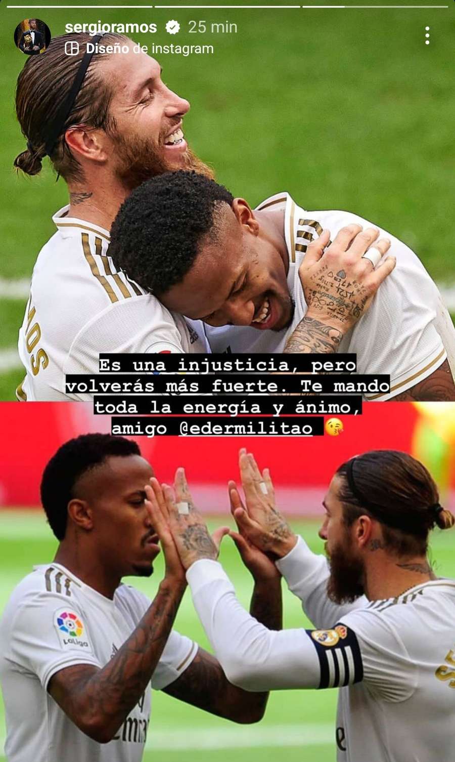 Le message d'encouragement de Sergio Ramos à Militao après sa blessure.