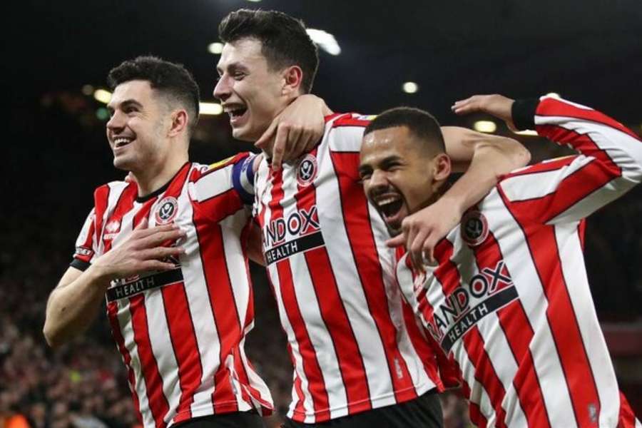 Sheffield United comemora um golo contra o WBA