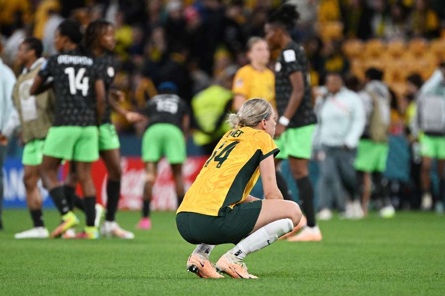 Australia's Alanna Kennedy looks dejected after the match