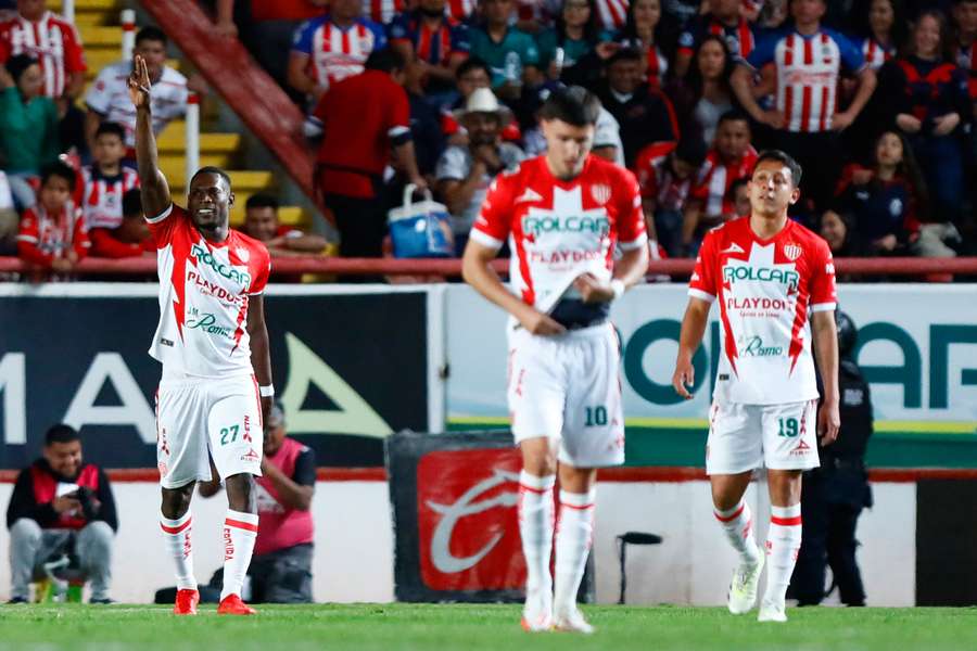 El Necaxa, en un partido jugado en febrero.