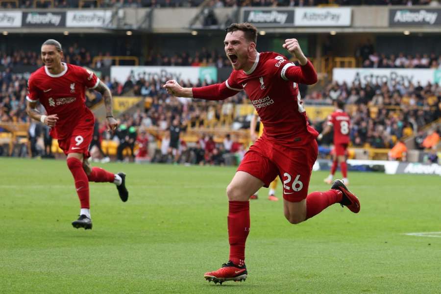 Andrew Robertson vstřelil svůj první gól sezony.