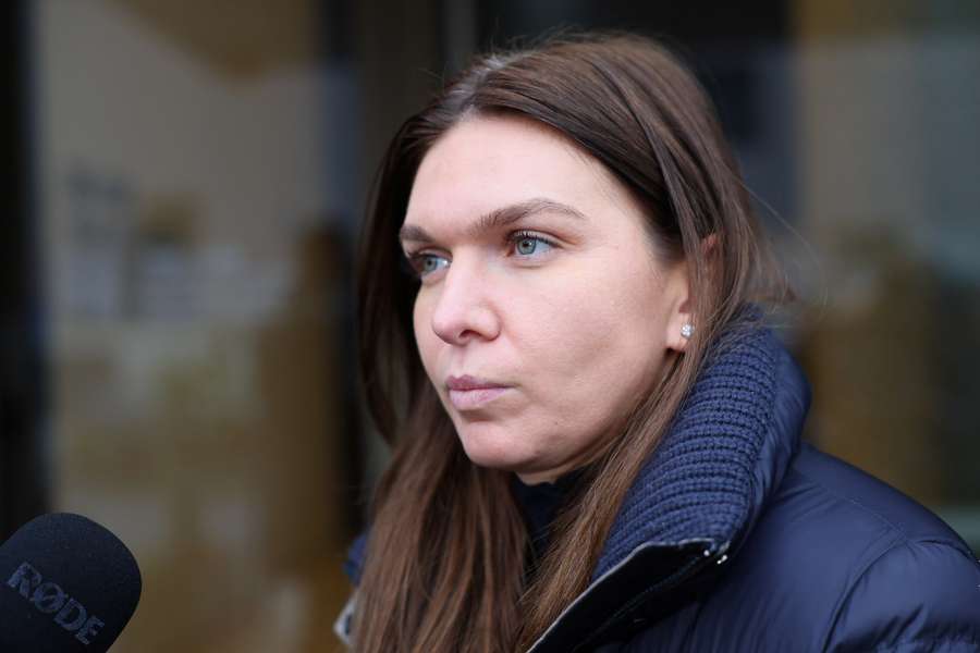 Halep speaks to the media on the day of her hearing