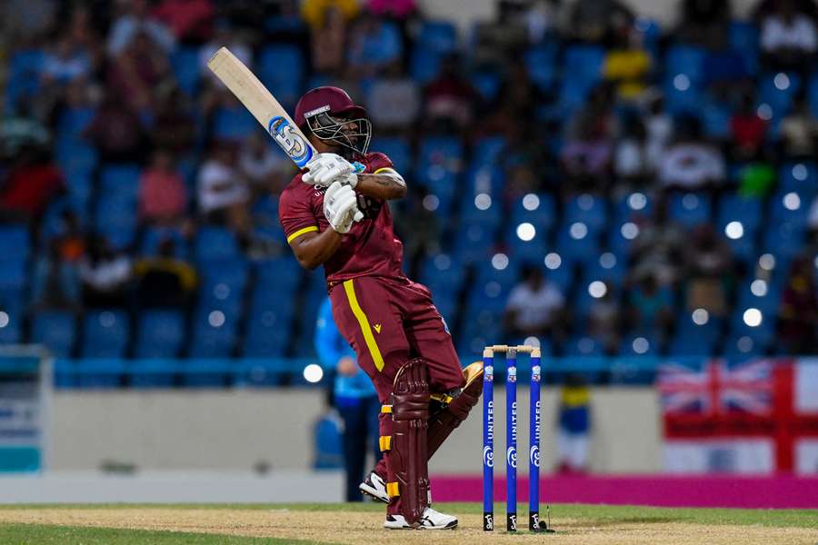 Lewis i action for the West Indies